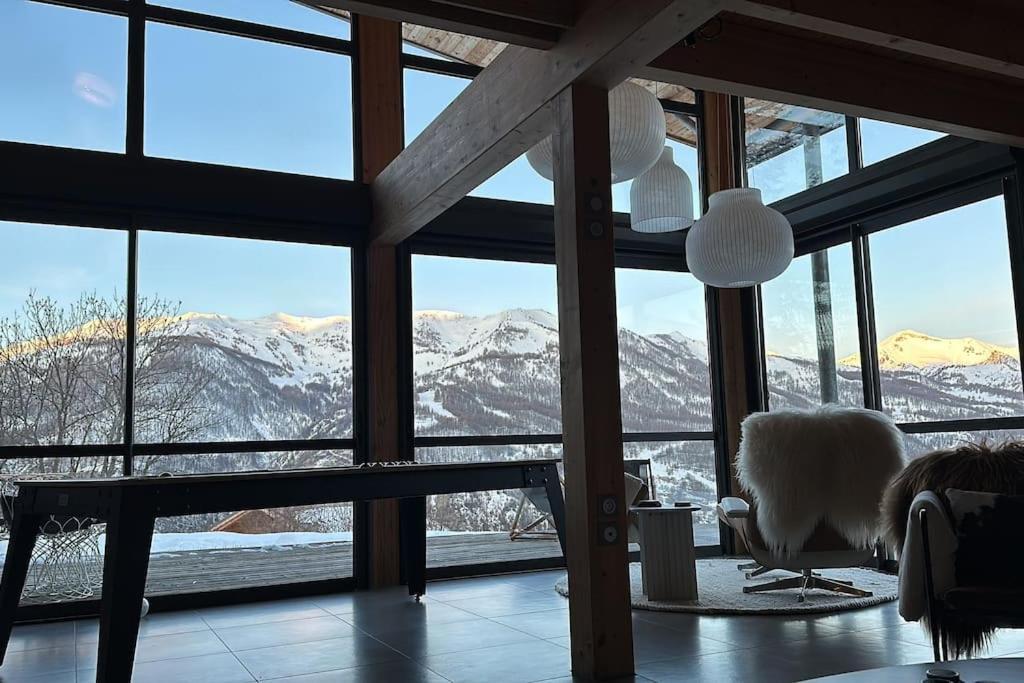 Chalet D'Architecte Avec Vue Panoramique Allos Exterior foto