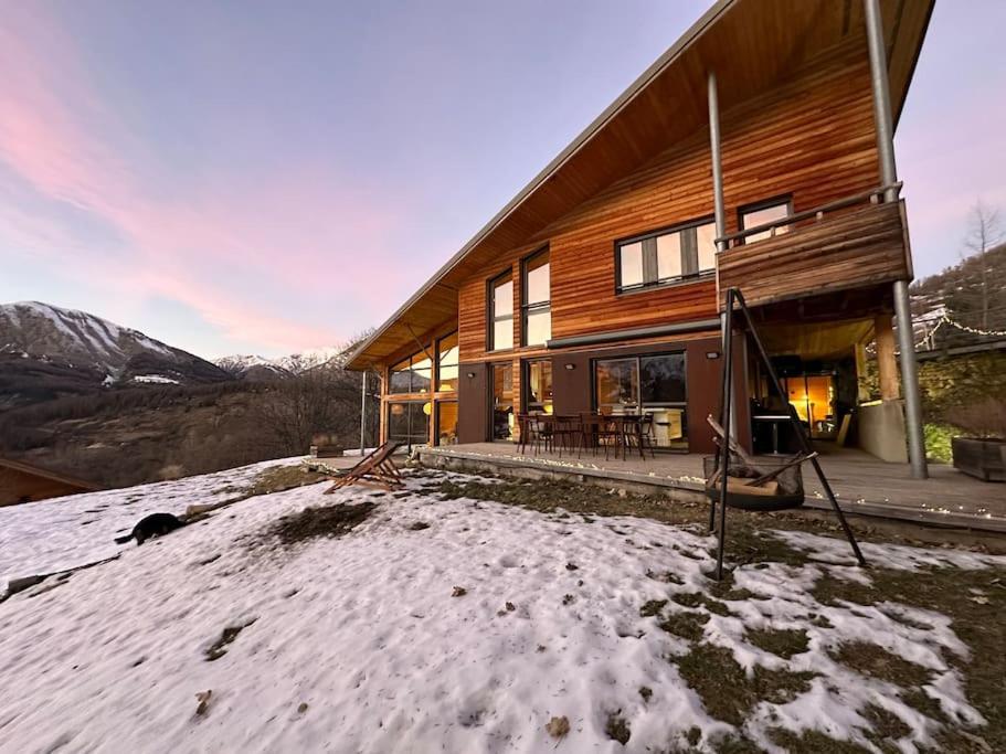 Chalet D'Architecte Avec Vue Panoramique Allos Exterior foto