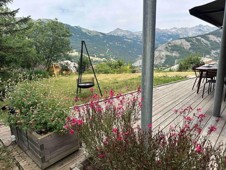 Chalet D'Architecte Avec Vue Panoramique Allos Exterior foto