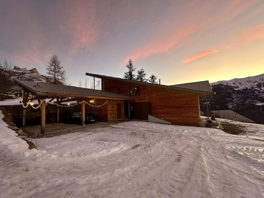 Chalet D'Architecte Avec Vue Panoramique Allos Exterior foto